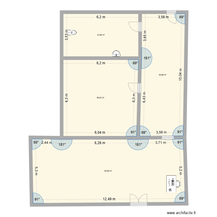 fage chrismael. Plan de 4 pièces et 161 m2