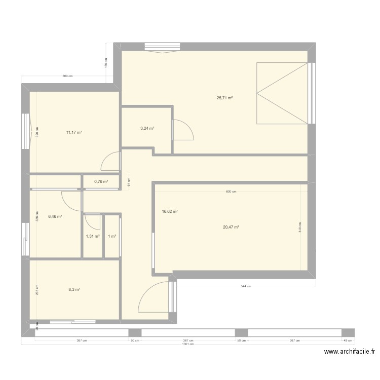 RDC Bernadette. Plan de 10 pièces et 95 m2