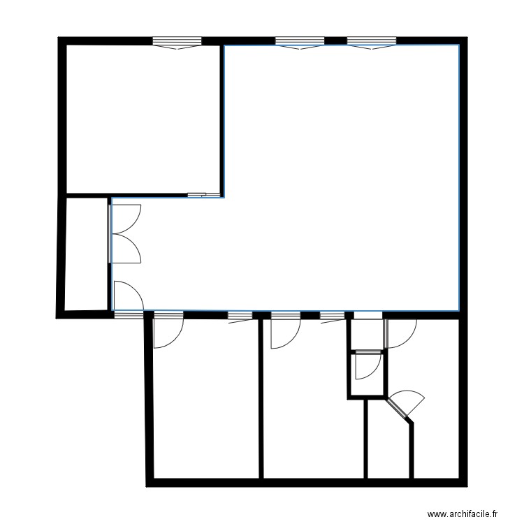 Fauquet. Plan de 8 pièces et 89 m2