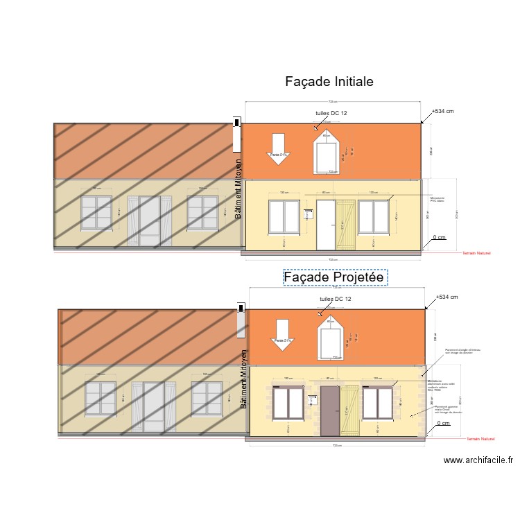 Face nord Initiale menuiserie. Plan de 0 pièce et 0 m2