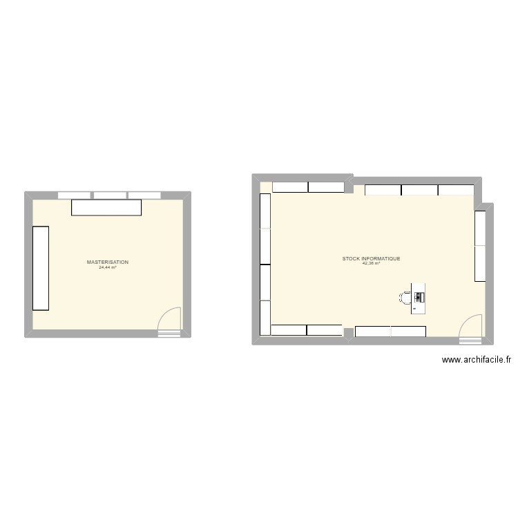 AMENAGEMENT NANTERRE 2024. Plan de 2 pièces et 67 m2