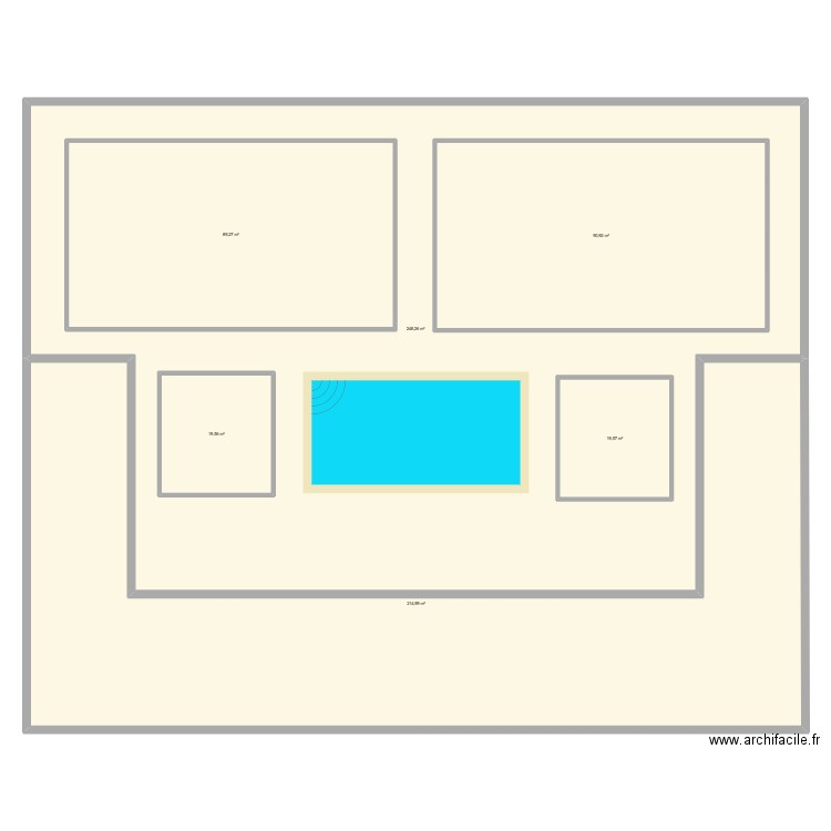 riad. Plan de 6 pièces et 913 m2