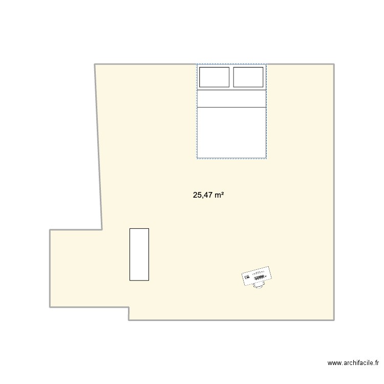 APPARTEMENT 12E. Plan de 1 pièce et 25 m2