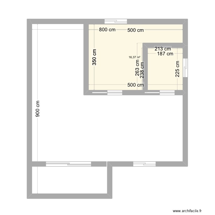 Alize. Plan de 1 pièce et 16 m2