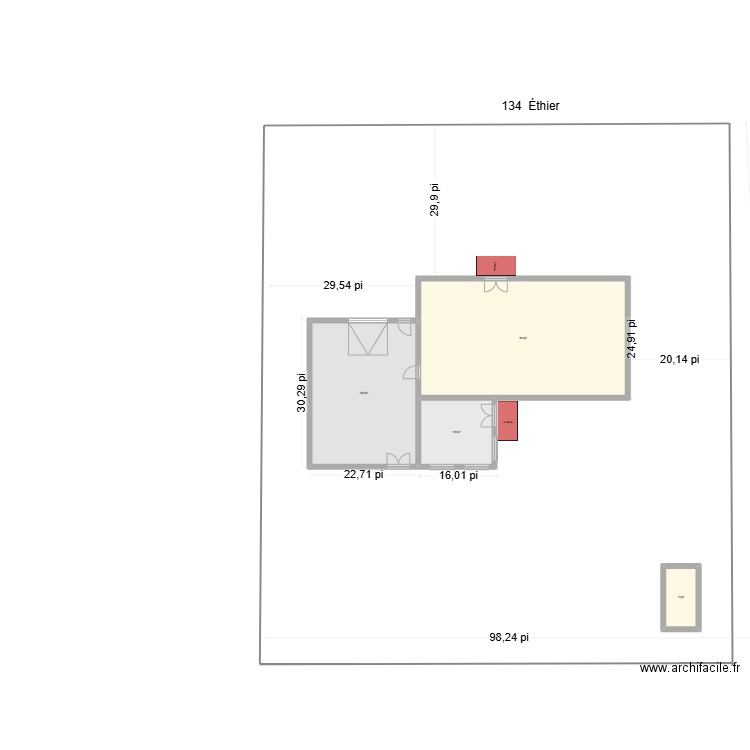 136 Éthier  . Plan de 4 pièces et 171 m2