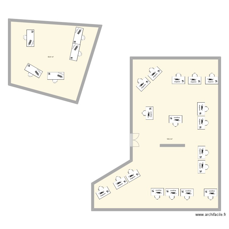 JA 2025. Plan de 2 pièces et 221 m2