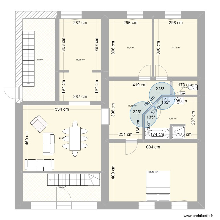 Hodeige_1er. Plan de 10 pièces et 133 m2