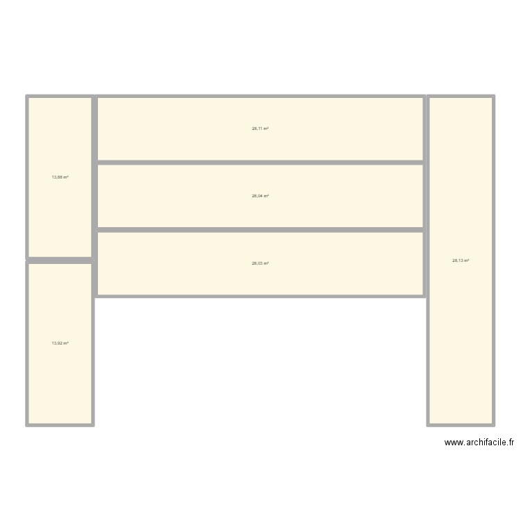 implantation. Plan de 6 pièces et 140 m2