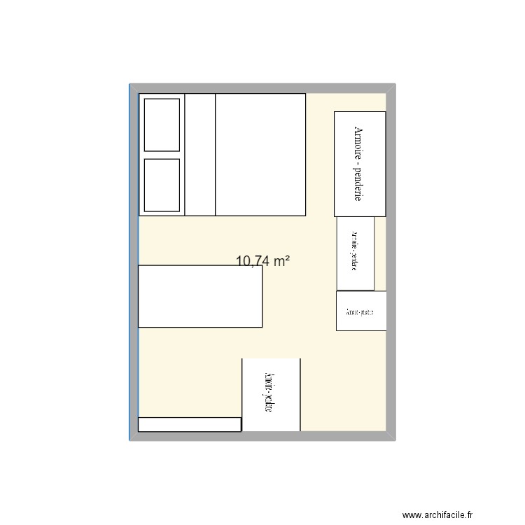 appart. Plan de 1 pièce et 11 m2