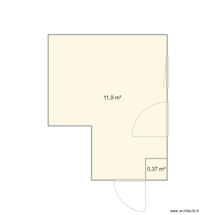 cuisine arras. Plan de 2 pièces et 12 m2