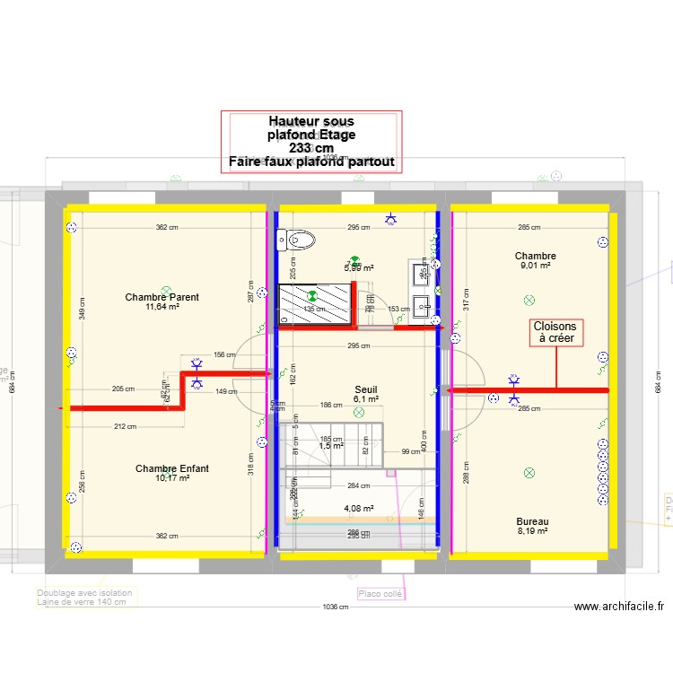 CE44RENOVATIONS - Placo Emilien et Raita. Plan de 12 pièces et 121 m2