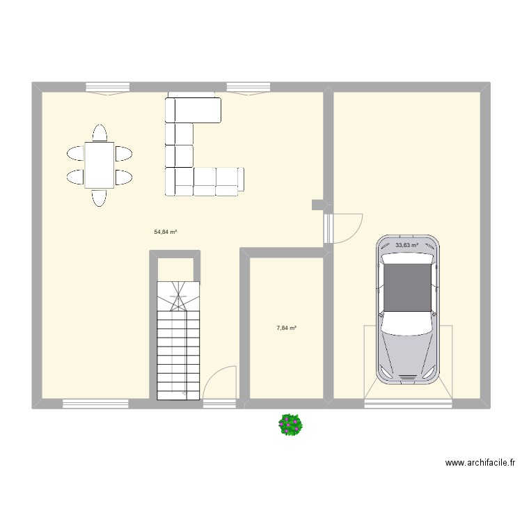 Maison La cluse. Plan de 3 pièces et 96 m2