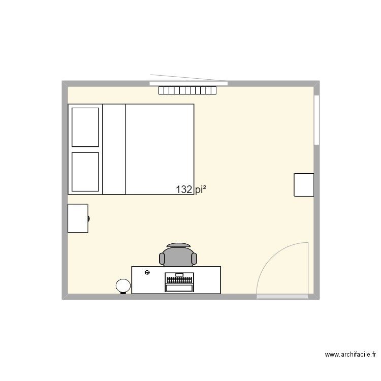 chb 1. Plan de 1 pièce et 12 m2