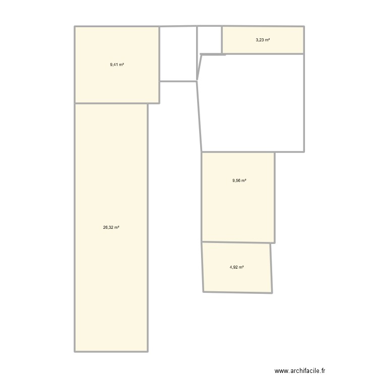 maison 2. Plan de 5 pièces et 53 m2