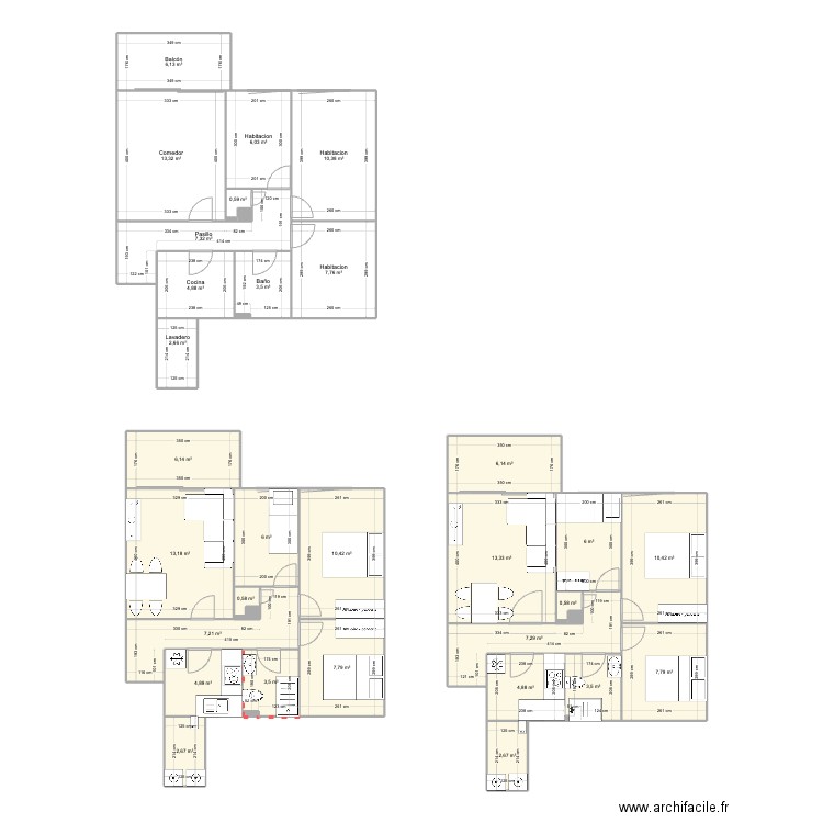 Can travi 2. Plan de 36 pièces et 188 m2