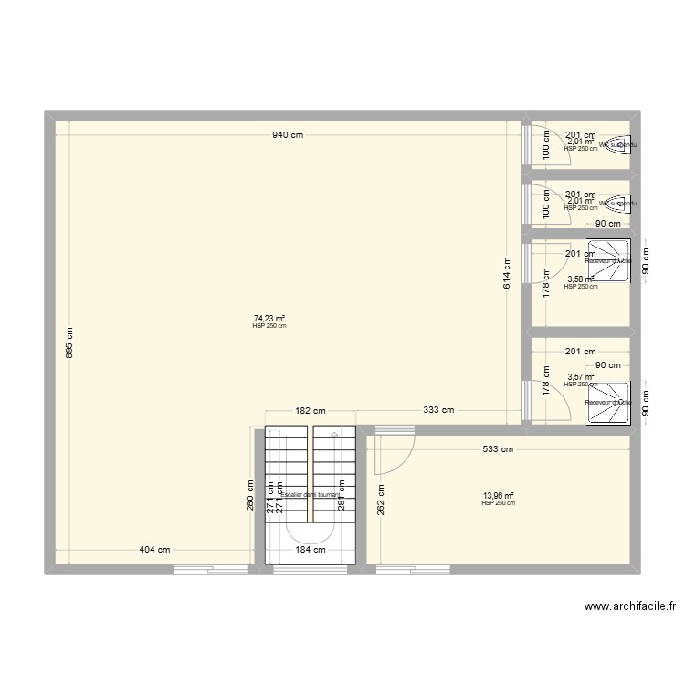 Garage Etage. Plan de 6 pièces et 99 m2