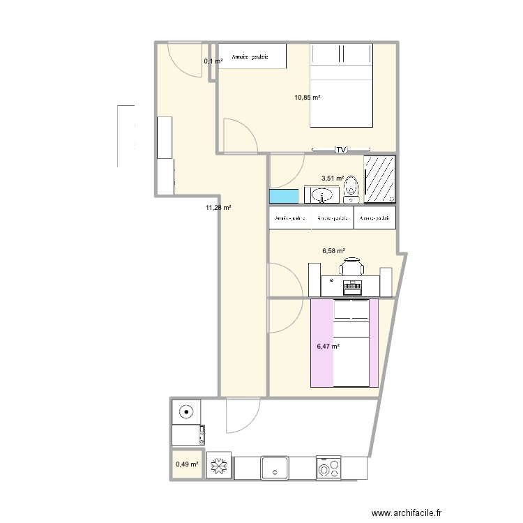 Casa Margall. Plan de 7 pièces et 39 m2