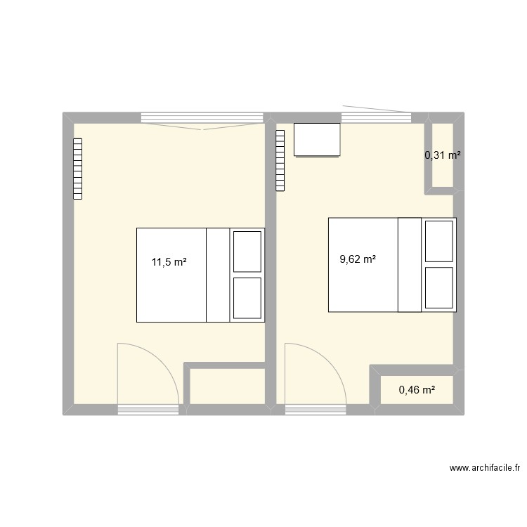 happy chambre. Plan de 4 pièces et 22 m2