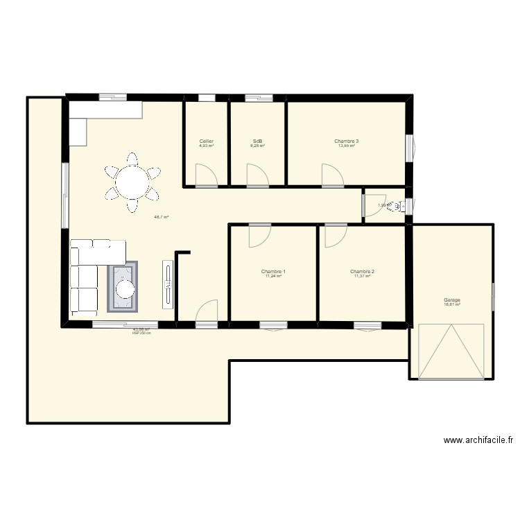 Plan maison 2. Plan de 9 pièces et 159 m2