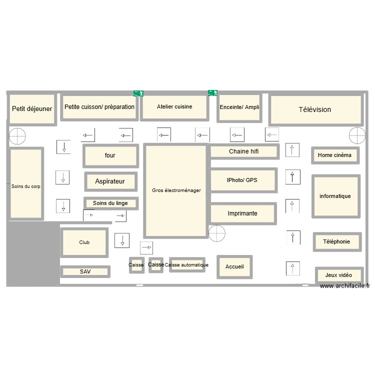 boulanger . Plan de 25 pièces et 490 m2