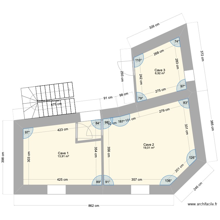 Hendaye Irun. Plan de 3 pièces et 40 m2