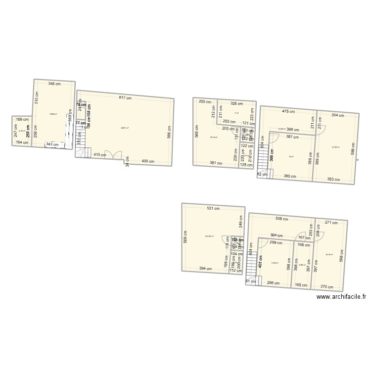 Placo dimension. Plan de 17 pièces et 227 m2