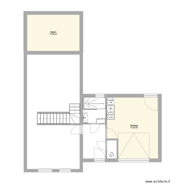 maison alaincourt. Plan de 2 pièces et 29 m2