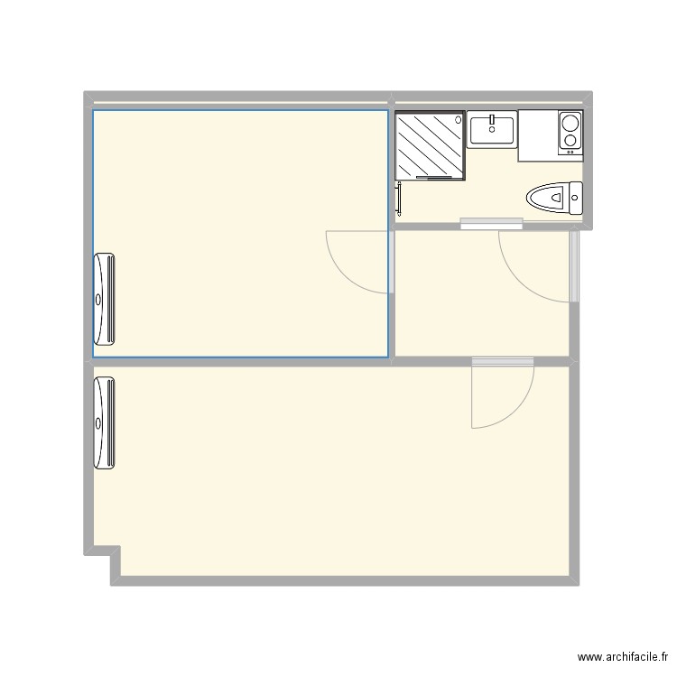 Cabinet . Plan de 6 pièces et 28 m2
