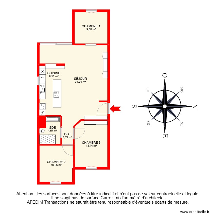 BI 25521- . Plan de 8 pièces et 114 m2