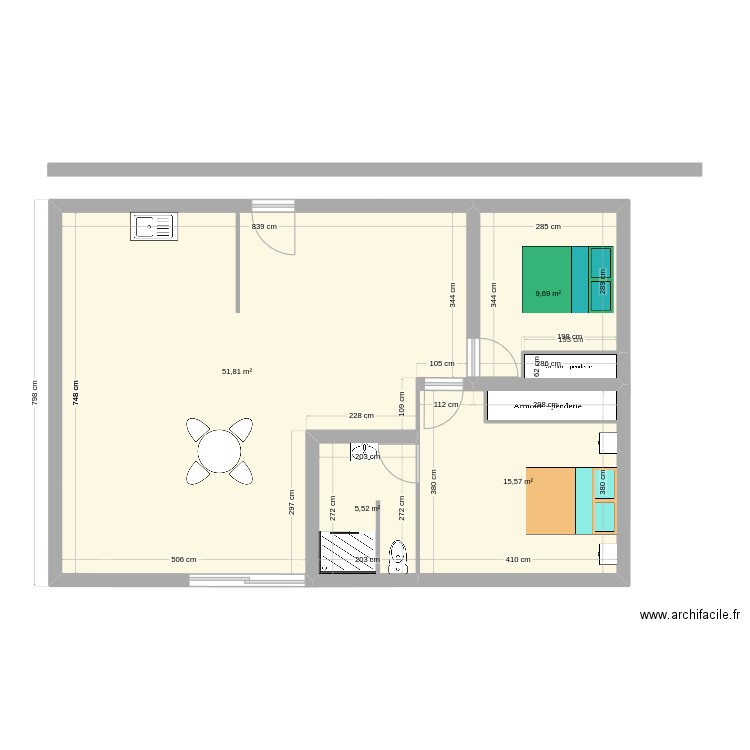 plan maison. Plan de 4 pièces et 83 m2