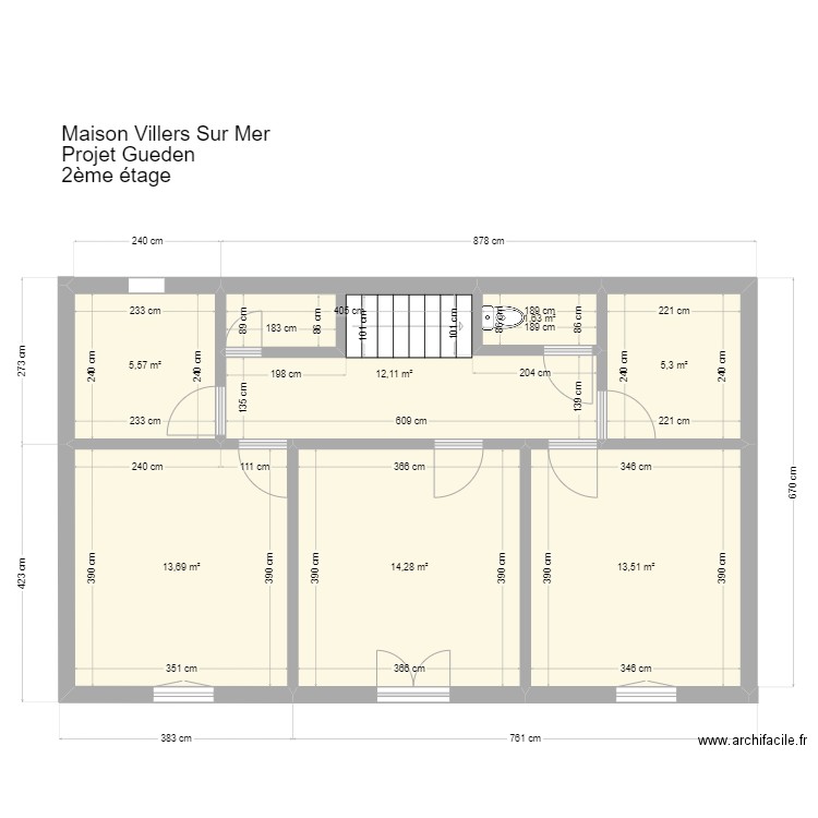 Villers 4.0 2ème étage. Plan de 7 pièces et 66 m2