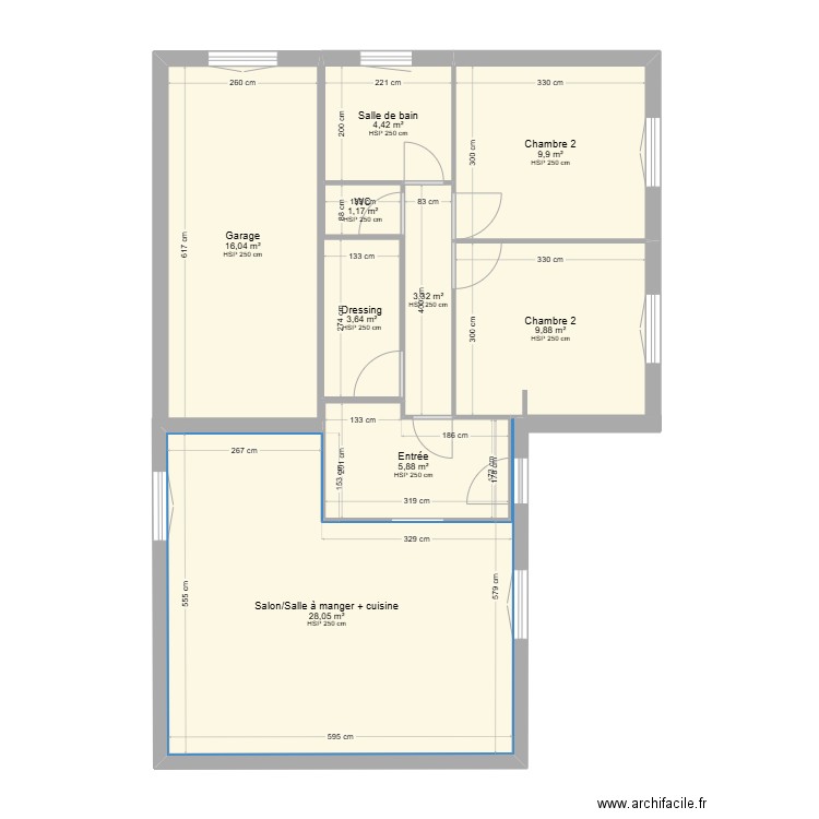 Maison actuelle. Plan de 9 pièces et 82 m2