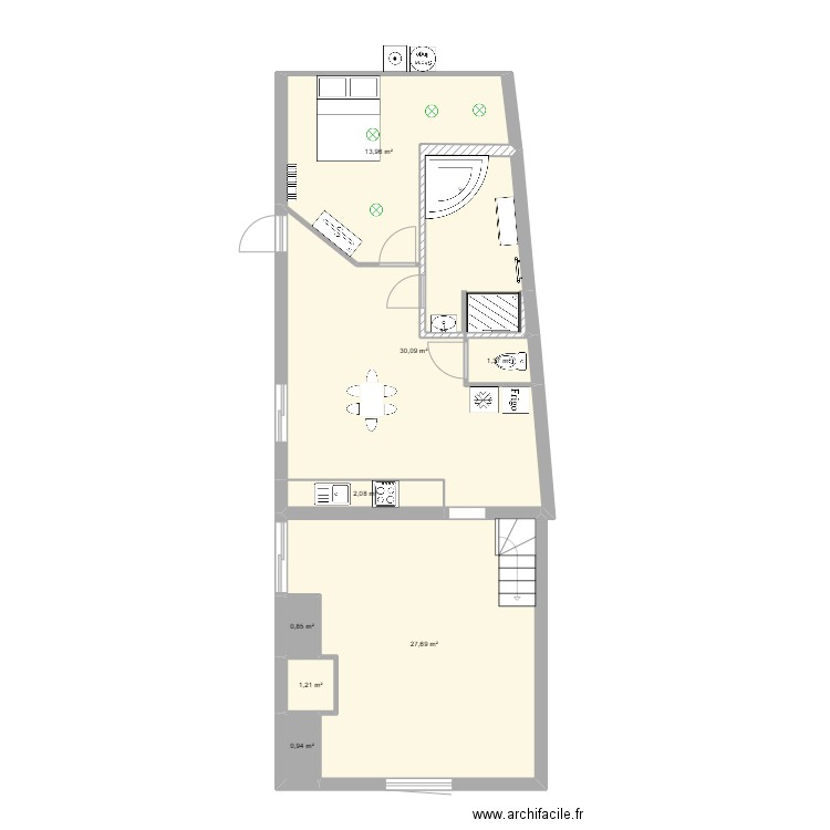 MARTINS et BAEHER TER. Plan de 8 pièces et 78 m2