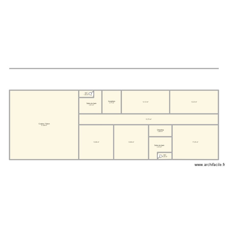 Projet maison. Plan de 13 pièces et 154 m2