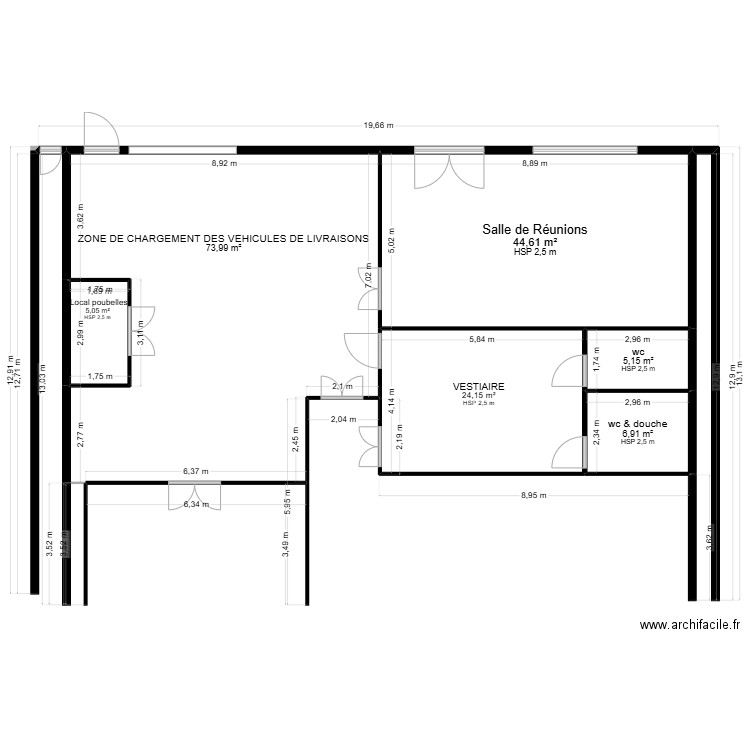 ZONE 1. Plan de 7 pièces et 165 m2