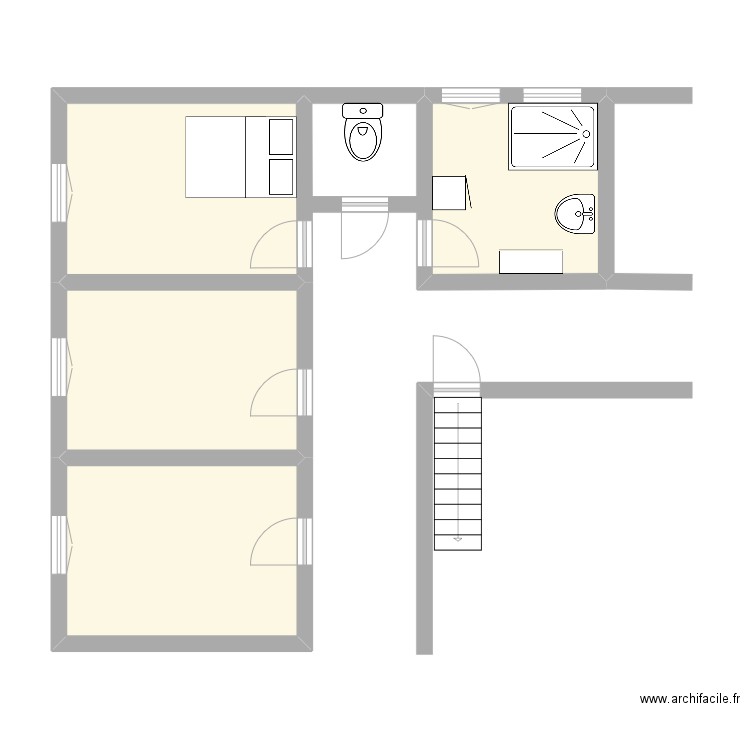 RICHARDOT plan actuel. Plan de 4 pièces et 42 m2