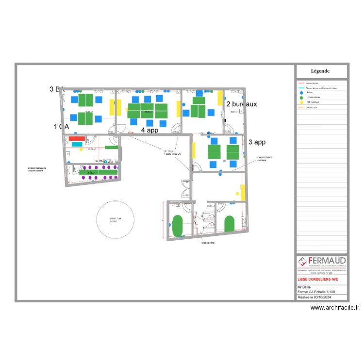 iwe. Plan de 7 pièces et 108 m2