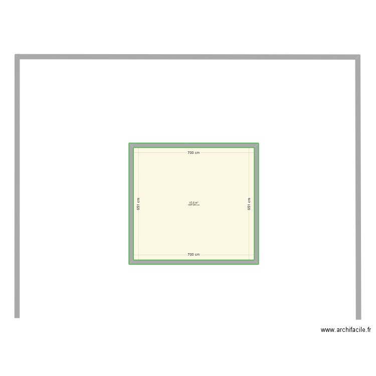 plan1. Plan de 1 pièce et 46 m2