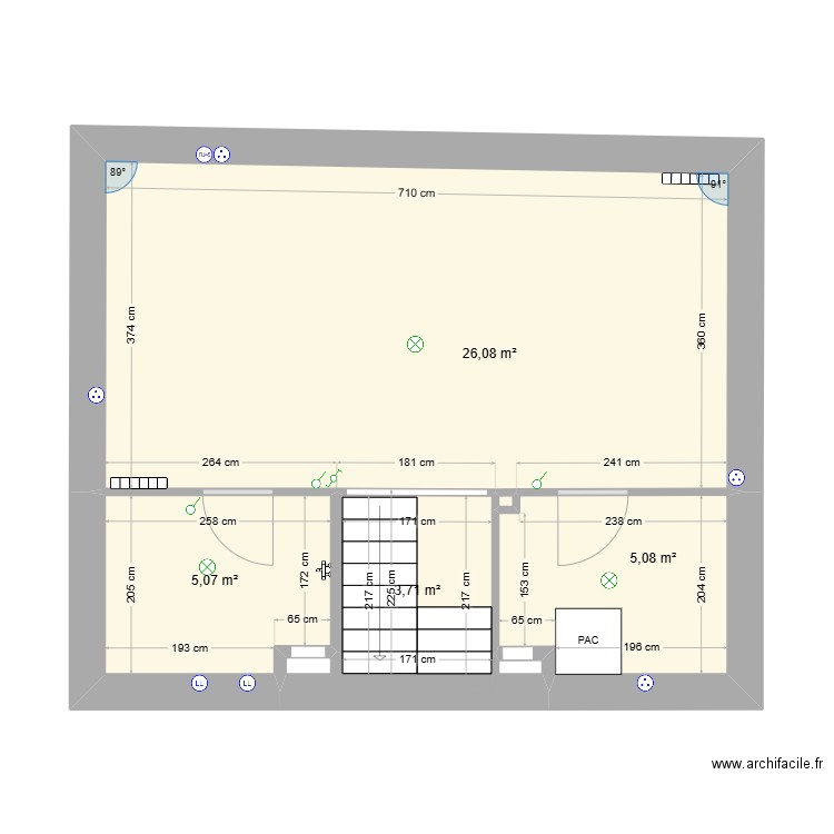 M1 SS1 TMA V2. Plan de 5 pièces et 40 m2