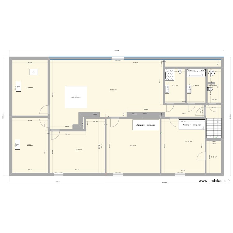 Platane R+2 new v5. Plan de 10 pièces et 205 m2