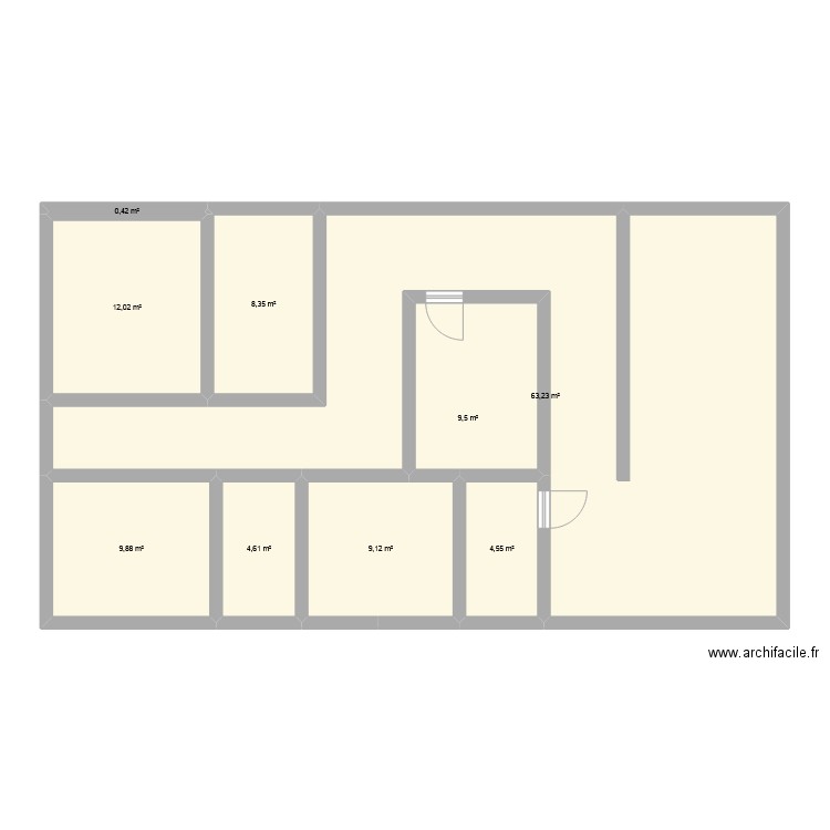 carlance andrezieux. Plan de 9 pièces et 122 m2