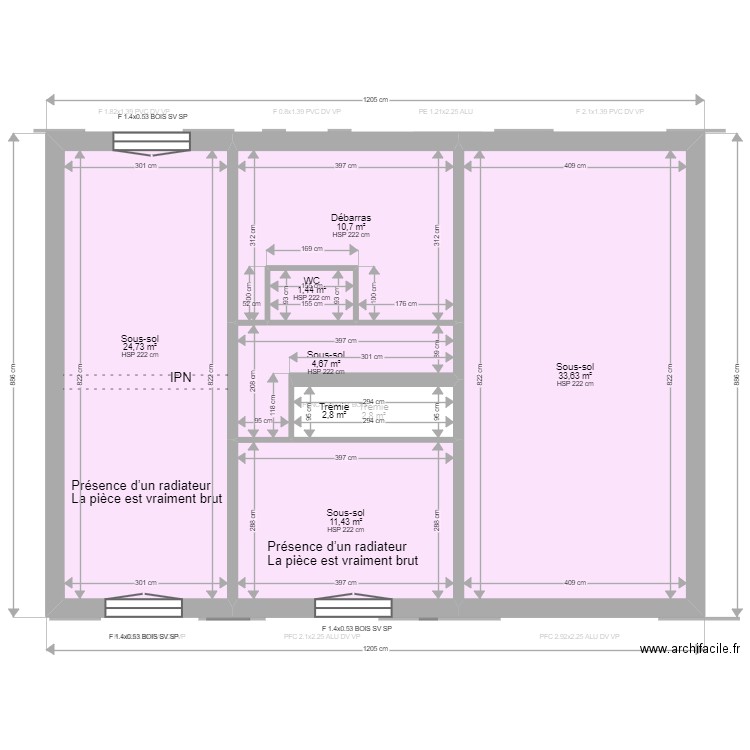 ML24008514. Plan de 26 pièces et 259 m2