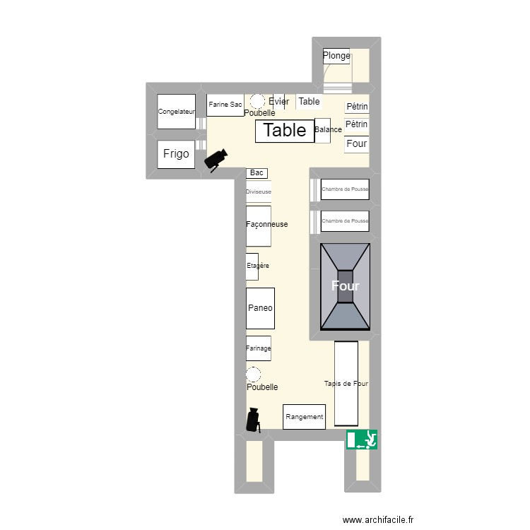 boulangerie tibo4. Plan de 9 pièces et 26 m2