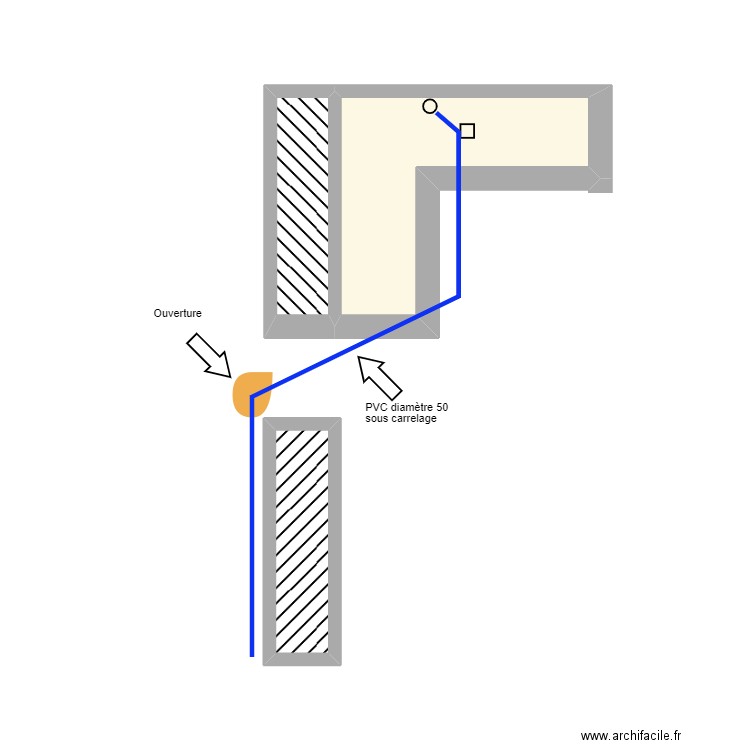 Plan d'exécution simplifié COURTAUD . Plan de 3 pièces et 6 m2