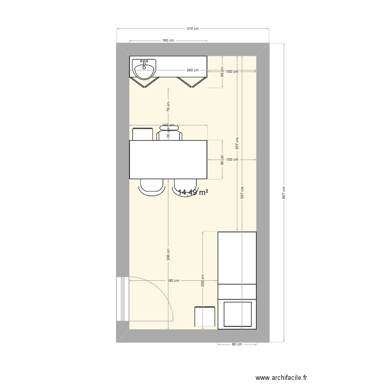 Bureau MT _2 13 12 2024. Plan de 1 pièce et 14 m2