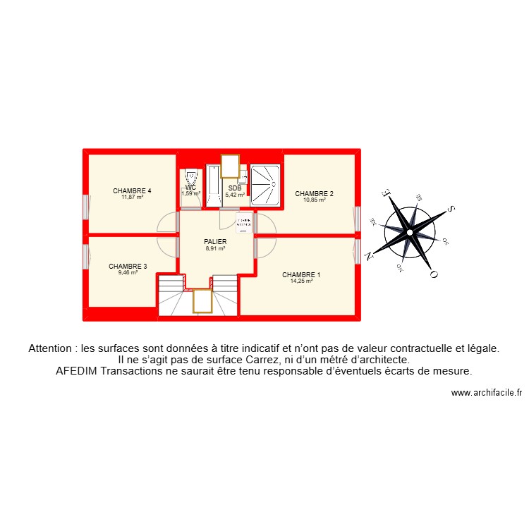 BI18774 -. Plan de 16 pièces et 135 m2