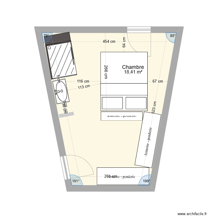 AMMENAGEMENT GARAGE 2. Plan de 1 pièce et 18 m2