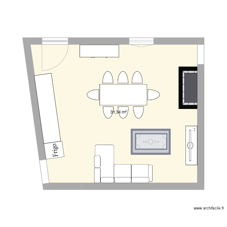 maison Charlotte. Plan de 1 pièce et 31 m2