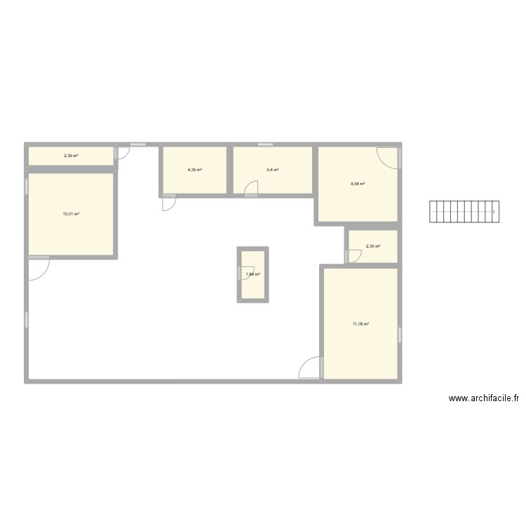 p.l.n. Plan de 8 pièces et 46 m2