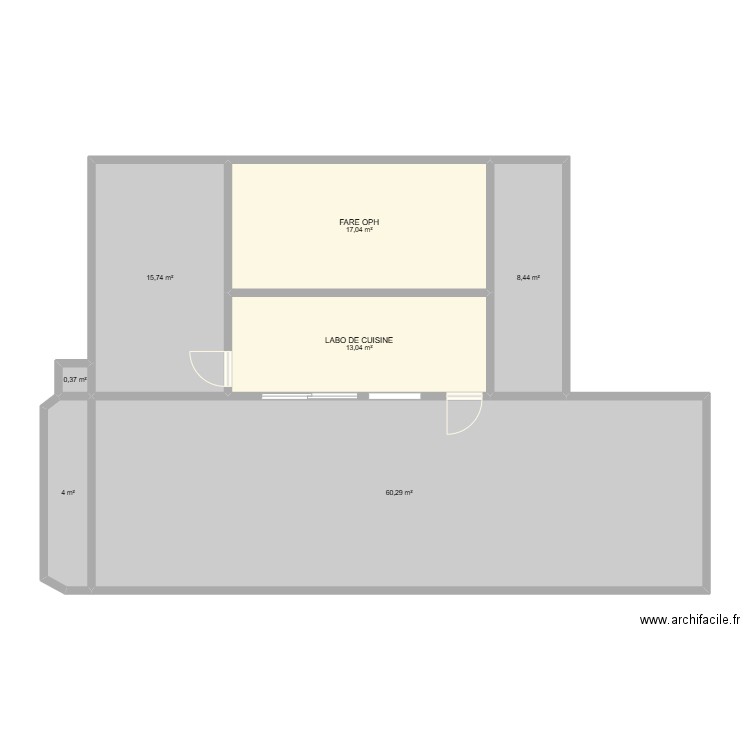 LABO DE CUISINE . Plan de 7 pièces et 119 m2